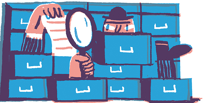 Management Today business illustration audit fill taxes inspection money finances