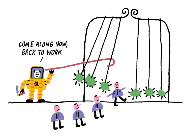 Illustration work management coronavirus covid covid-19 business employmeny employer