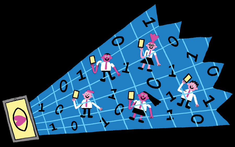 Times Educational Supplement illustration data privacy school hooked phone data spying share