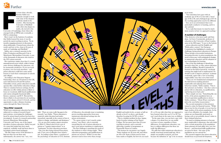 Illustration prison education learning books