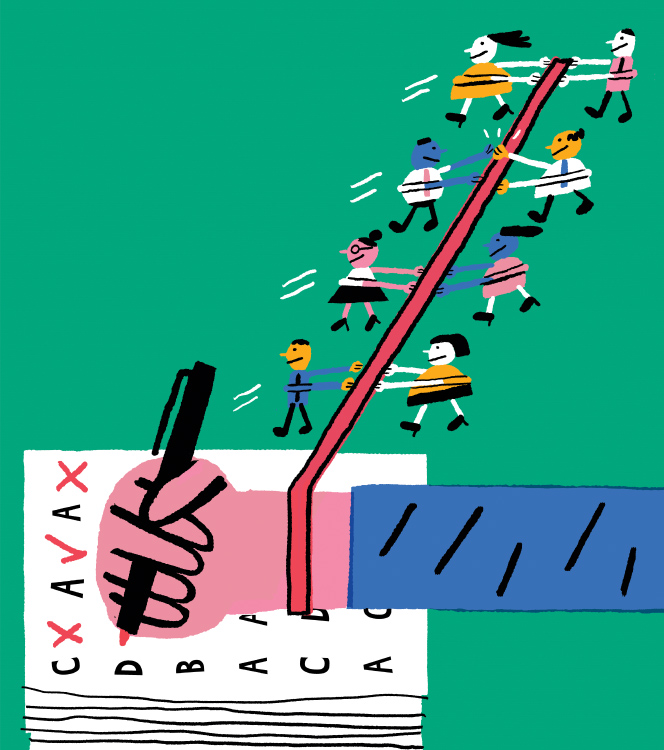 Times Educational Supplement illustration teacher breaking bad assesment habits